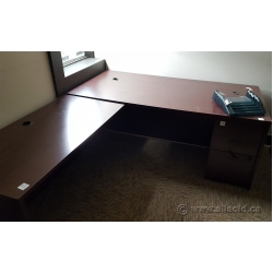 Mahogany Single Pedestal L Suite Desk